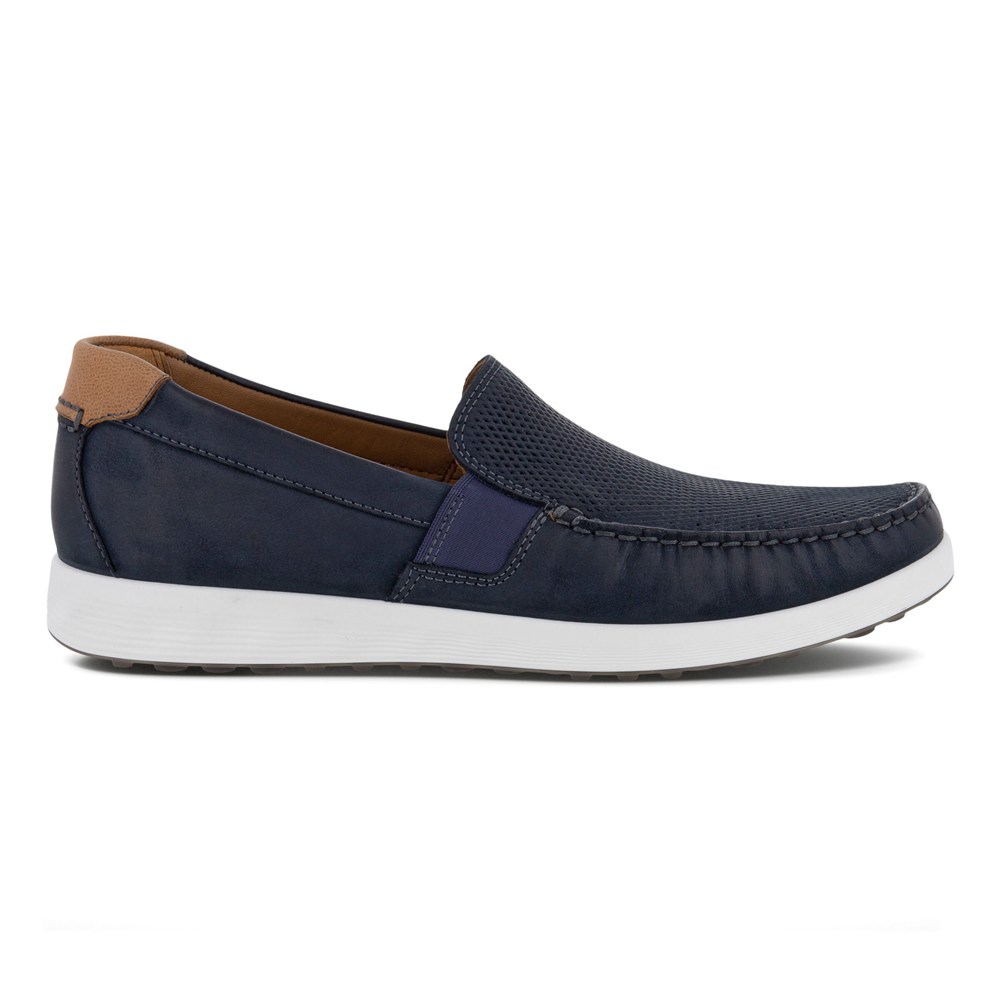 ECCO Mens Moccasins Navy - S Lite Moc - ZQE-205378